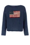 POLO RALPH LAUREN BLUE COTTON SWEATER