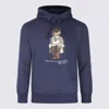 Polo Ralph Lauren Hooded Sweatshirt With Graphic Print And Pocket In Blue