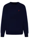 Polo Ralph Lauren Black Crewneck Sweatshirt With Pony Embroidery In Cotton Blend Man In Navy