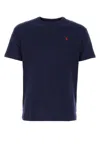 Polo Ralph Lauren Blue Crewneck T-shirt With Pony Embroidery On The Front In Blue