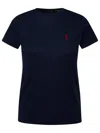 Polo Ralph Lauren Crew Neck Blue Sweater With Embroidered Detail In Blue