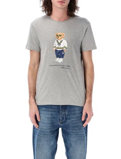 Polo Ralph Lauren Blue Cotton T-shirt In Gray