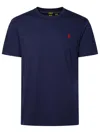 Polo Ralph Lauren Blue Crewneck T-shirt With Pony Embroidery On The Front In Navy