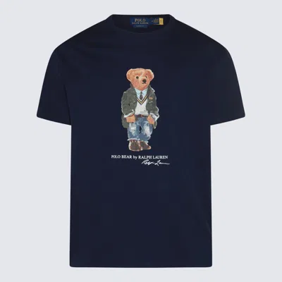 Polo Ralph Lauren Blue Cotton T-shirt In Sp24 Newport Navy Hrtg Bear