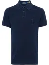 Polo Ralph Lauren Blue Polo Shirt With Large Pony Detail On The Front In Cotton Piquet Man In Blue