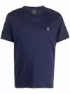 Polo Ralph Lauren Blue Cotton T-shirt With Logo Embroidery