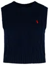 Polo Ralph Lauren Blue Cotton Vest In Blue