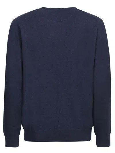 Polo Ralph Lauren Blue Crewneck Sweater With Pony Logo Embroidered On The Front In Wool Man