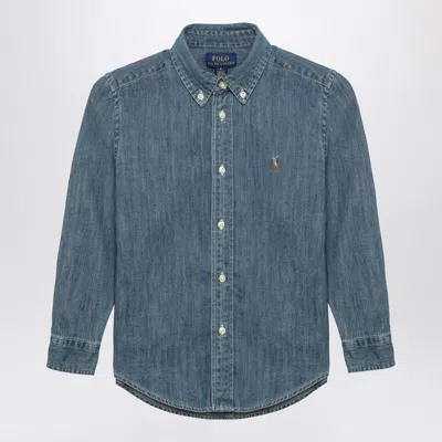 Blue Denim Button-down Shirt from Biffi Boutique