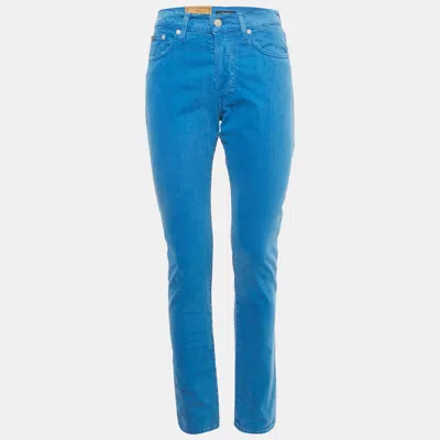 Pre-owned Polo Ralph Lauren Blue Denim High Rise Slim Jeans M/waist 27"