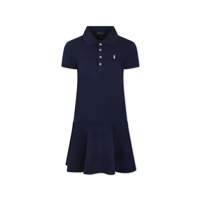 Polo Ralph Lauren Kids' Blue Dress For Girl With Horse