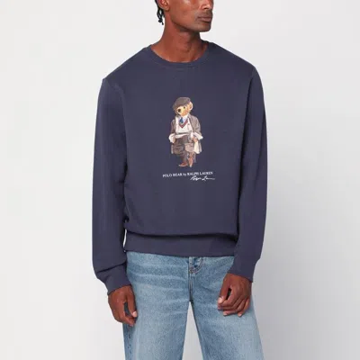 POLO RALPH LAUREN POLO RALPH LAUREN  BLUE FADED POLO BEAR SWEATSHIRT
