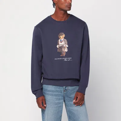 POLO RALPH LAUREN BLUE FADED POLO BEAR SWEATSHIRT