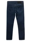 Polo Ralph Lauren Blue Five Pockets Jeans With Logo Patch In Stretch Cotton Denim Boy In Blu