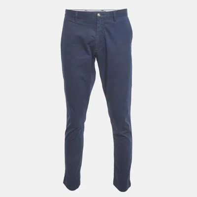 Pre-owned Polo Ralph Lauren Blue Gabardine Trousers L