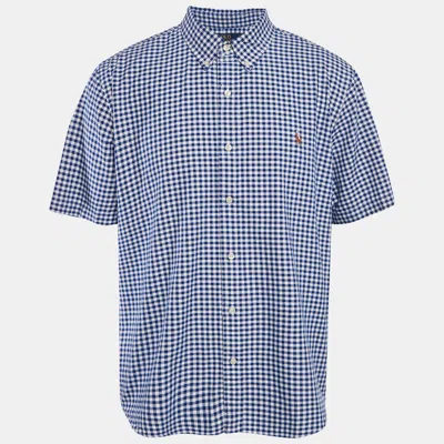 Pre-owned Polo Ralph Lauren Blue Gingham Check Cotton Classic Fit Shirt Xxl