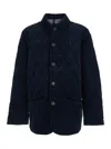 Polo Ralph Lauren Blue Jacket With Classic Collar And Pony Embroidery On The Front In Quilted Corduroy Man In Blue