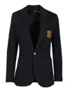 Polo Ralph Lauren Blue Jacquard Blazer Jackets Blue In Black