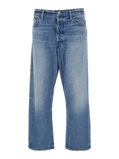 POLO RALPH LAUREN BLUE JEANS WITH FIVE-POCKET DESIGN AND LOGO PATCH ON THE BACK IN DENIM MAN