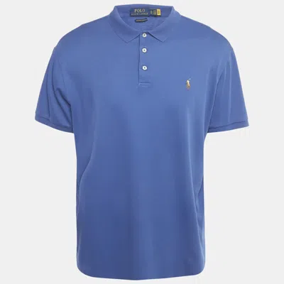 Pre-owned Polo Ralph Lauren Blue Jersey Custom Slim Fit Polo T-shirt Xl