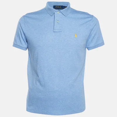 Pre-owned Polo Ralph Lauren Blue Jersey Custom Slim Fit Polo T-shirt M