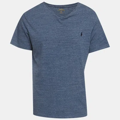 Pre-owned Polo Ralph Lauren Blue Jersey V-neck T-shirt Xl