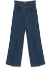 Polo Ralph Lauren Indigo Blue Wide-leg Jeans With Belted Waist In Blue