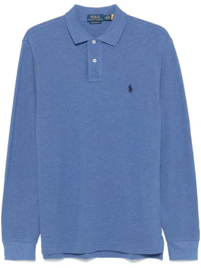 Polo Ralph Lauren Blue Logo Embroidery Polo In Navy Blue