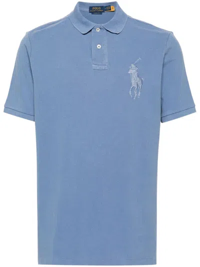 Polo Ralph Lauren Blue Logo Embroidery Polo Shirt