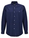 Polo Ralph Lauren Blue Shirt With Button-down Collar And Pony Embroidery On The Front In Blue