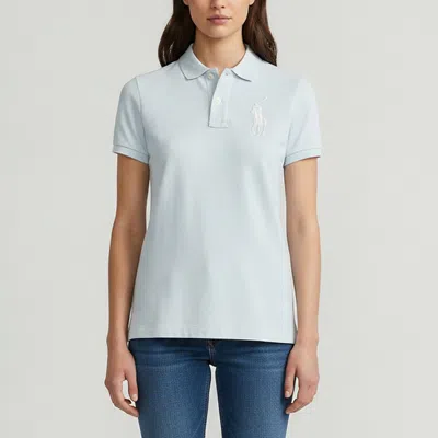 Pre-owned Polo Ralph Lauren Blue Piqué Knit Skinny Polo T-shirt S