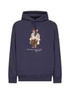 Polo Ralph Lauren Hooded Sweatshirt With Graphic Print And Pocket In Blue