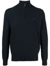 POLO RALPH LAUREN BLUE POLO PONY HALF-ZIP SWEATER