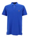 Polo Ralph Lauren Blue Polo Shirt With Logo Embroidery In Blue