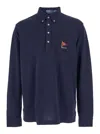 Polo Ralph Lauren Blue Polo With Classic Collar And Embroidered Logo On The Front In Blue