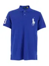 Polo Ralph Lauren Blue Polo With Maxi Pony Detail On The Front In Cotton Piquet Man