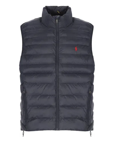 Polo Ralph Lauren Logo Embroidered Puffer Gilet In Blue