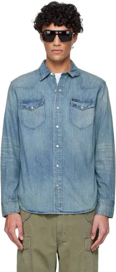 Polo Ralph Lauren Button-down Denim Shirt In Blue