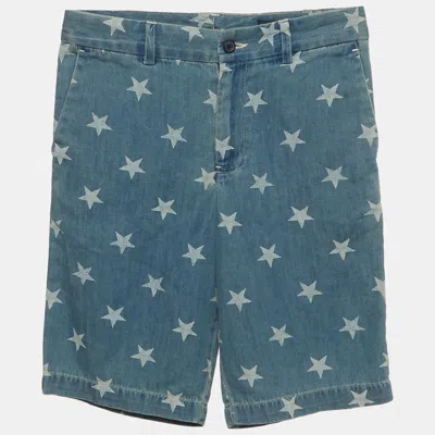 Pre-owned Polo Ralph Lauren Blue Star Print Denim Regular Shorts 14 Yrs