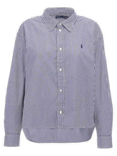 Polo Ralph Lauren Blue Striped And Logo Shirt