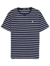 Polo Ralph Lauren Cotton Stripe Polo Pony Slim T-shirt In Blue