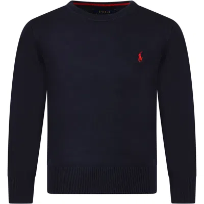 Polo Ralph Lauren Blue Sweater For Kids With Pony Logo