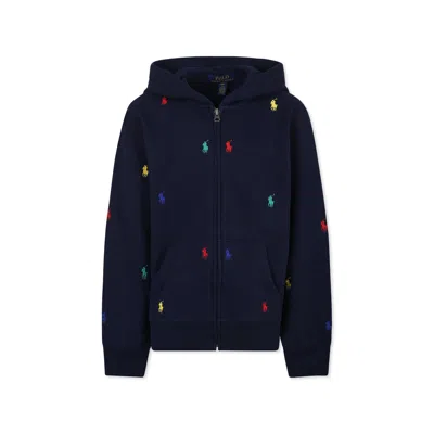 Polo Ralph Lauren Kids' Blue Sweatshirt For Boy With Horse
