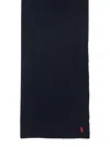Polo Ralph Lauren Blue Wool Cashmere Scarf In Black