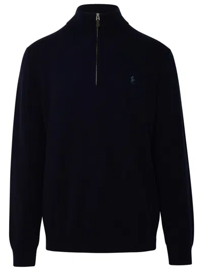 Polo Ralph Lauren Blue Wool Sweater In Black