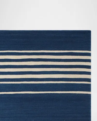 Polo Ralph Lauren Bluff Point Stripe Hand Woven Rug In Pacific