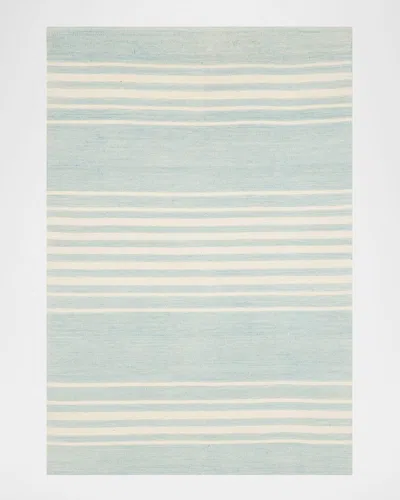 Polo Ralph Lauren Bluff Point Stripe Hand Woven Rug In Sky