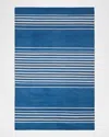 Polo Ralph Lauren Bluff Point Stripe Hand Woven Rug In Pacific