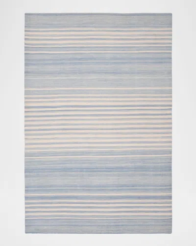 Polo Ralph Lauren Bluff Point Stripe Hand Woven Rug In Sky
