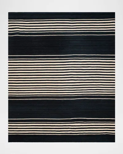 Polo Ralph Lauren Bluff Point Stripe Hand Woven Rug In Cinder